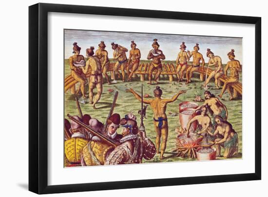 How the Inhabitants of Florida Made Decisions on Important Matters-Jacques Le Moyne-Framed Giclee Print