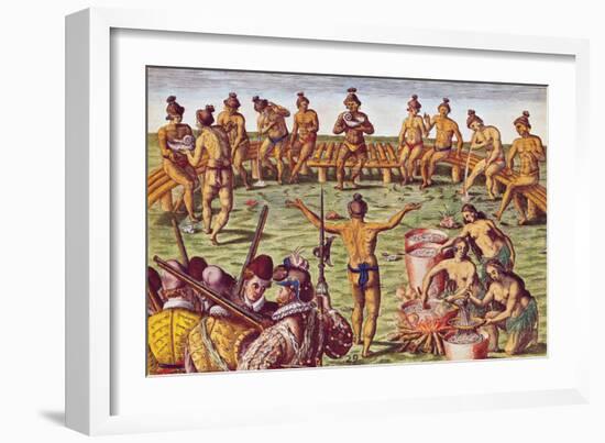 How the Inhabitants of Florida Made Decisions on Important Matters-Jacques Le Moyne-Framed Giclee Print