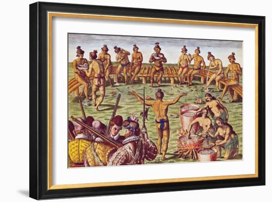 How the Inhabitants of Florida Made Decisions on Important Matters-Jacques Le Moyne-Framed Giclee Print