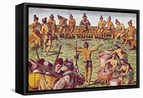 How the Inhabitants of Florida Made Decisions on Important Matters-Jacques Le Moyne-Framed Premier Image Canvas