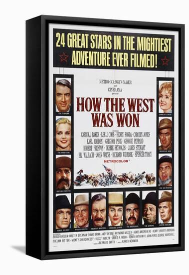 How the West Was Won, 1962, by George Marshall, John Ford, Richard Thorpe, Henry Hathaway-null-Framed Premier Image Canvas