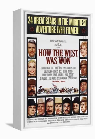How the West Was Won, 1962, by George Marshall, John Ford, Richard Thorpe, Henry Hathaway-null-Framed Premier Image Canvas