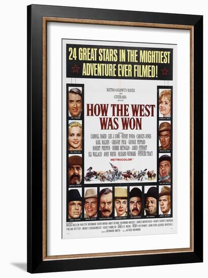 How the West Was Won, 1962, by George Marshall, John Ford, Richard Thorpe, Henry Hathaway-null-Framed Giclee Print