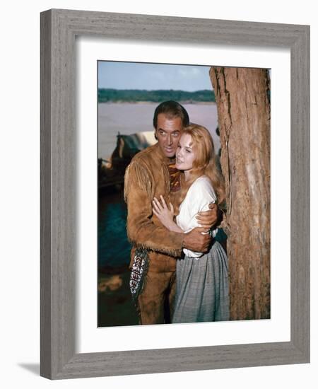 HOW THE WEST WAS WON, 1962 directed by HENRY HATHAWAY (The River) James Stewart and Carroll Baker (-null-Framed Photo