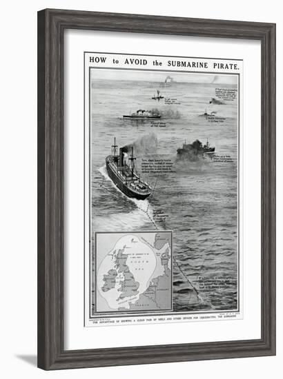 How to Avoid the Submarine Pirate-G.h. Davis-Framed Art Print