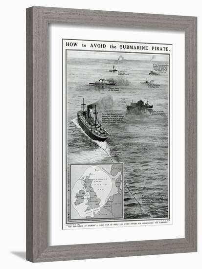 How to Avoid the Submarine Pirate-G.h. Davis-Framed Art Print