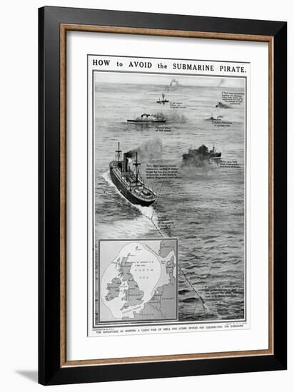 How to Avoid the Submarine Pirate-G.h. Davis-Framed Art Print