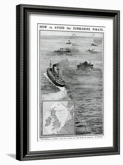 How to Avoid the Submarine Pirate-G.h. Davis-Framed Art Print