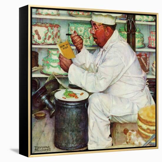 "How to Diet", January 3,1953-Norman Rockwell-Framed Premier Image Canvas