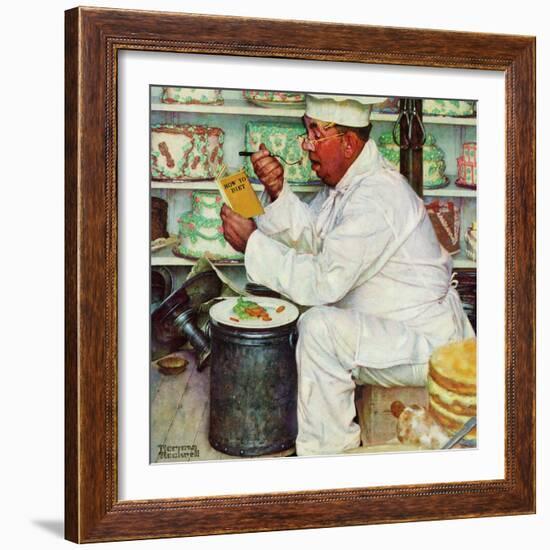 "How to Diet", January 3,1953-Norman Rockwell-Framed Giclee Print