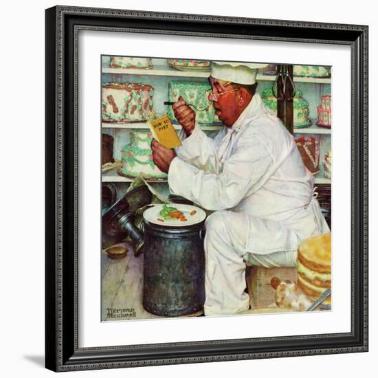 "How to Diet", January 3,1953-Norman Rockwell-Framed Giclee Print