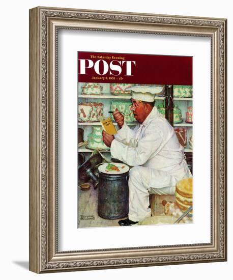 "How to Diet" Saturday Evening Post Cover, January 3,1953-Norman Rockwell-Framed Giclee Print