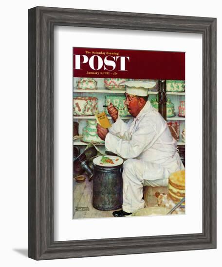 "How to Diet" Saturday Evening Post Cover, January 3,1953-Norman Rockwell-Framed Giclee Print