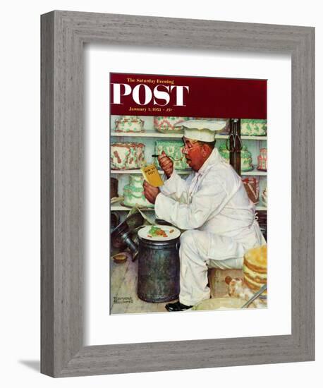 "How to Diet" Saturday Evening Post Cover, January 3,1953-Norman Rockwell-Framed Giclee Print