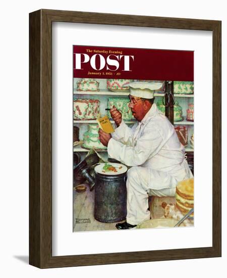 "How to Diet" Saturday Evening Post Cover, January 3,1953-Norman Rockwell-Framed Giclee Print