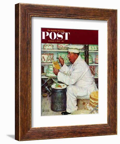 "How to Diet" Saturday Evening Post Cover, January 3,1953-Norman Rockwell-Framed Giclee Print