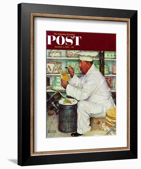 "How to Diet" Saturday Evening Post Cover, January 3,1953-Norman Rockwell-Framed Giclee Print