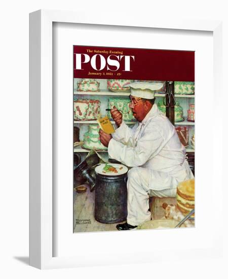 "How to Diet" Saturday Evening Post Cover, January 3,1953-Norman Rockwell-Framed Giclee Print