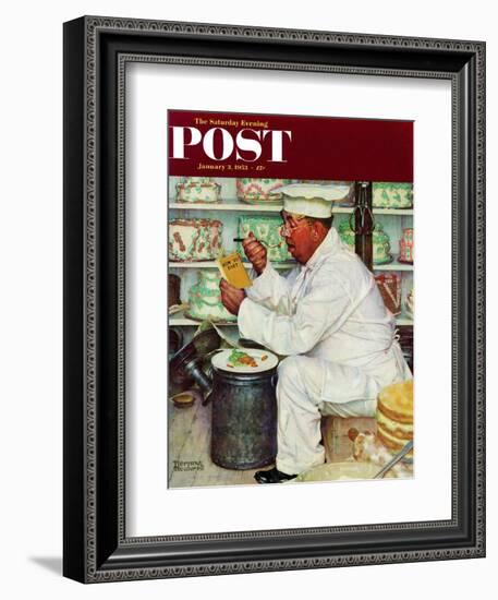 "How to Diet" Saturday Evening Post Cover, January 3,1953-Norman Rockwell-Framed Giclee Print