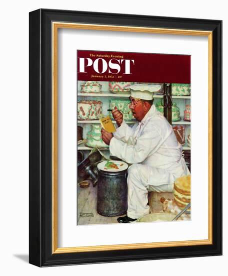 "How to Diet" Saturday Evening Post Cover, January 3,1953-Norman Rockwell-Framed Giclee Print