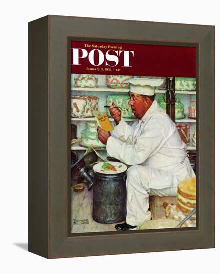 "How to Diet" Saturday Evening Post Cover, January 3,1953-Norman Rockwell-Framed Premier Image Canvas