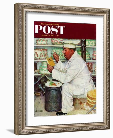 "How to Diet" Saturday Evening Post Cover, January 3,1953-Norman Rockwell-Framed Giclee Print