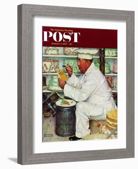 "How to Diet" Saturday Evening Post Cover, January 3,1953-Norman Rockwell-Framed Giclee Print