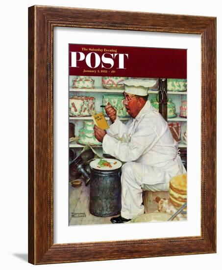 "How to Diet" Saturday Evening Post Cover, January 3,1953-Norman Rockwell-Framed Giclee Print