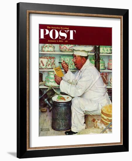 "How to Diet" Saturday Evening Post Cover, January 3,1953-Norman Rockwell-Framed Giclee Print