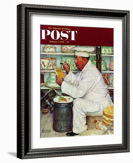 "How to Diet" Saturday Evening Post Cover, January 3,1953-Norman Rockwell-Framed Giclee Print