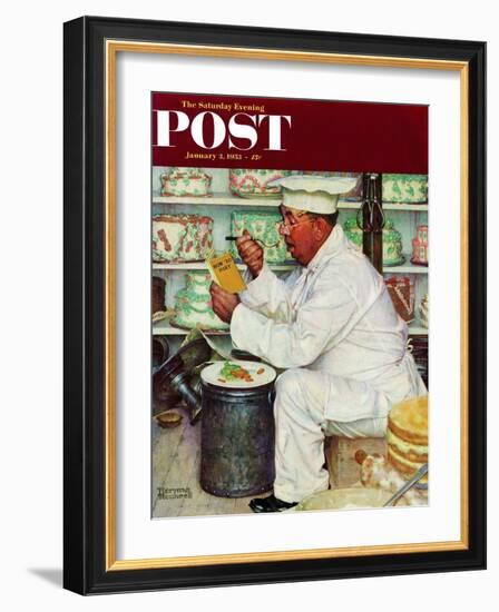 "How to Diet" Saturday Evening Post Cover, January 3,1953-Norman Rockwell-Framed Giclee Print