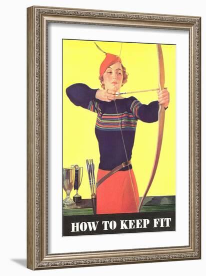 How to Keep Fit, Woman Archer-null-Framed Art Print