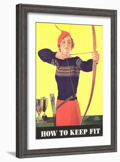 How to Keep Fit, Woman Archer-null-Framed Art Print