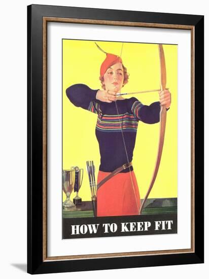 How to Keep Fit, Woman Archer-null-Framed Art Print