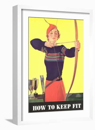 How to Keep Fit, Woman Archer-null-Framed Art Print