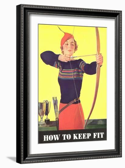 How to Keep Fit, Woman Archer-null-Framed Art Print