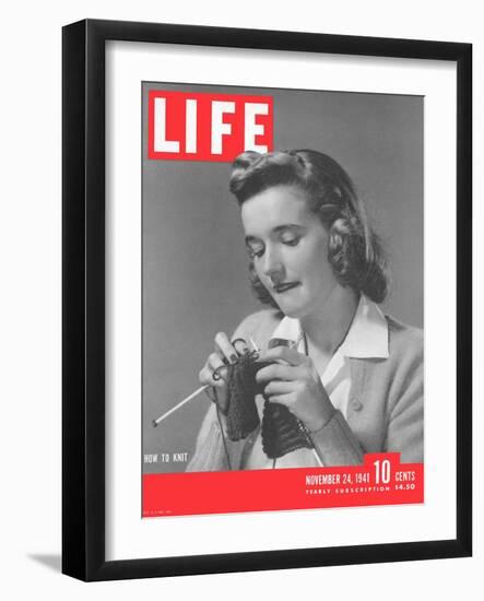 How to Knit, November 24, 1941-Gjon Mili-Framed Photographic Print