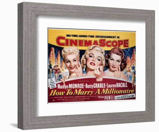 How To Marry A Millionaire, Betty Grable, Marilyn Monroe, Lauren Bacall, 1953-null-Framed Art Print