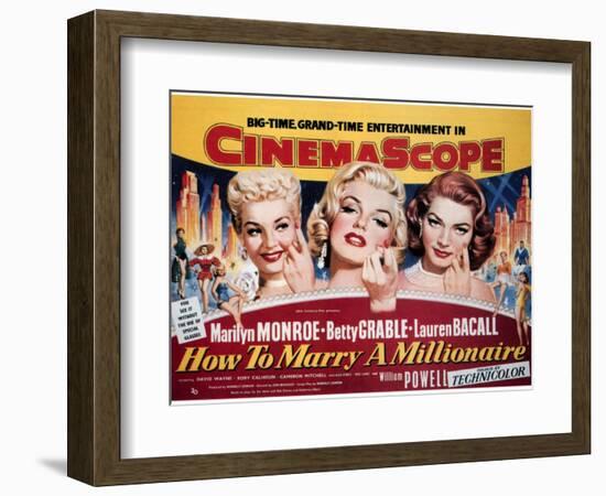 How To Marry A Millionaire, Betty Grable, Marilyn Monroe, Lauren Bacall, 1953-null-Framed Art Print