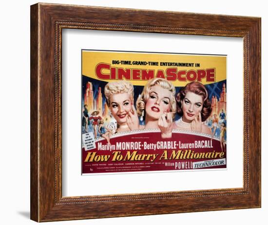 How To Marry A Millionaire, Betty Grable, Marilyn Monroe, Lauren Bacall, 1953-null-Framed Art Print