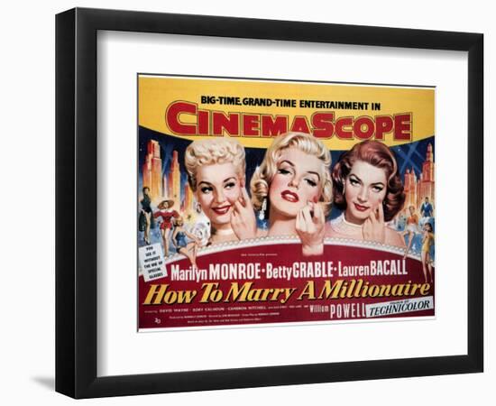 How To Marry A Millionaire, Betty Grable, Marilyn Monroe, Lauren Bacall, 1953-null-Framed Art Print