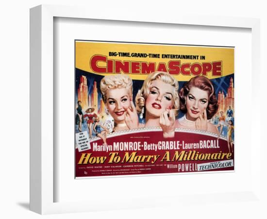 How To Marry A Millionaire, Betty Grable, Marilyn Monroe, Lauren Bacall, 1953-null-Framed Art Print