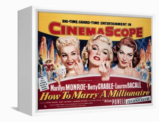 How To Marry A Millionaire, Betty Grable, Marilyn Monroe, Lauren Bacall, 1953-null-Framed Stretched Canvas