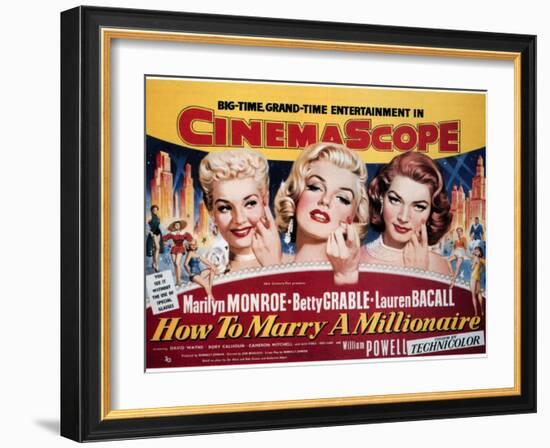 How To Marry A Millionaire, Betty Grable, Marilyn Monroe, Lauren Bacall, 1953-null-Framed Art Print