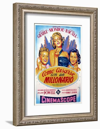 How to Marry a Millionaire, Betty Grable, Marilyn Monroe, Lauren Bacall, 1953-null-Framed Photo