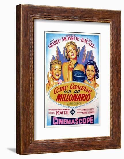 How to Marry a Millionaire, Betty Grable, Marilyn Monroe, Lauren Bacall, 1953-null-Framed Photo