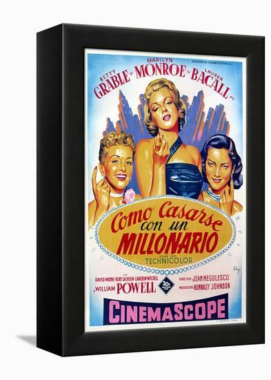 How to Marry a Millionaire, Betty Grable, Marilyn Monroe, Lauren Bacall, 1953-null-Framed Stretched Canvas