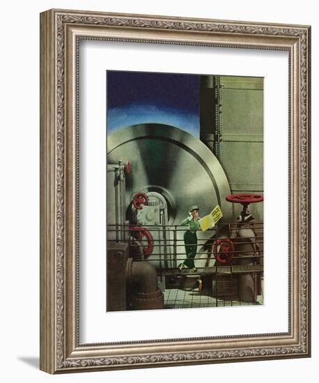 "How to Operate a Power Plant," October 2, 1943-Russell Patterson-Framed Giclee Print