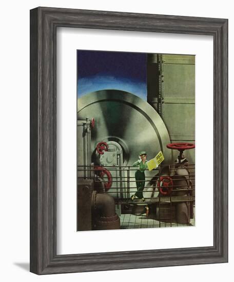 "How to Operate a Power Plant," October 2, 1943-Russell Patterson-Framed Giclee Print