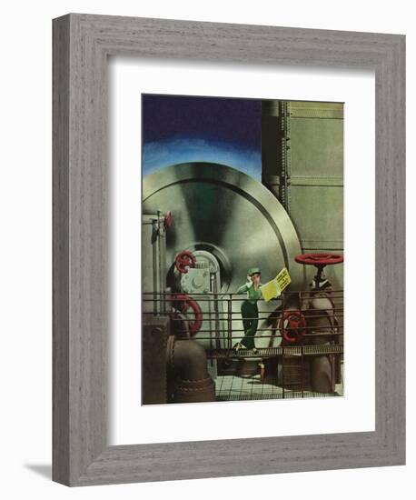 "How to Operate a Power Plant," October 2, 1943-Russell Patterson-Framed Giclee Print